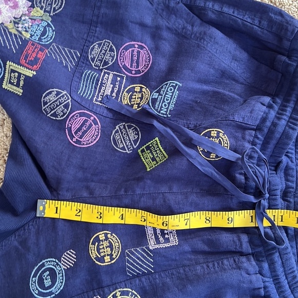 Pete & Greta for Johnny Was medium navy Rassa linen jogger pants. - Picture 15 of 16